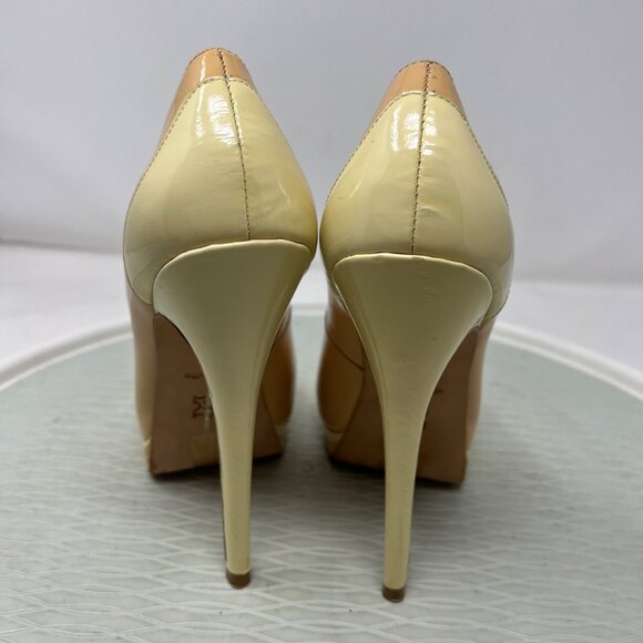 Dolce Vita Dorothy Nude Patent Pumps Platform Slip On Round Toe Formal Women's 7 - Picture 3 of 10